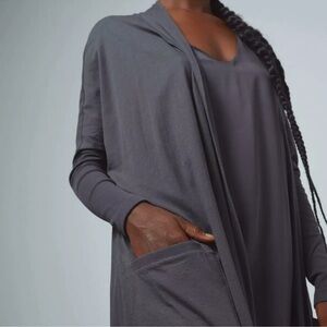 Lunya Organic Pima Cotton Pocketed Long Cardigan